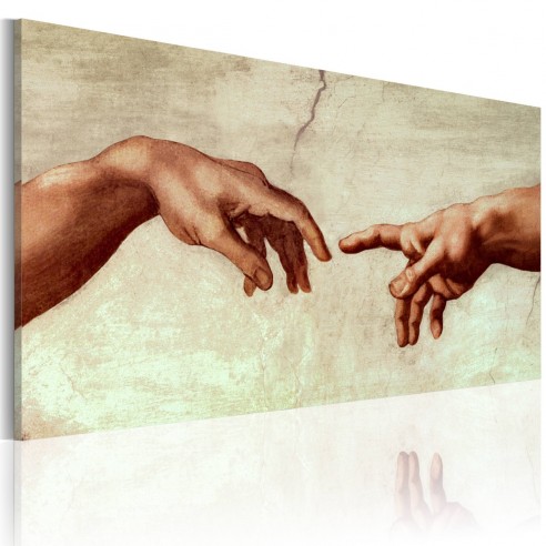 Tablou pictat manual  The creation of Adam fragment of painting