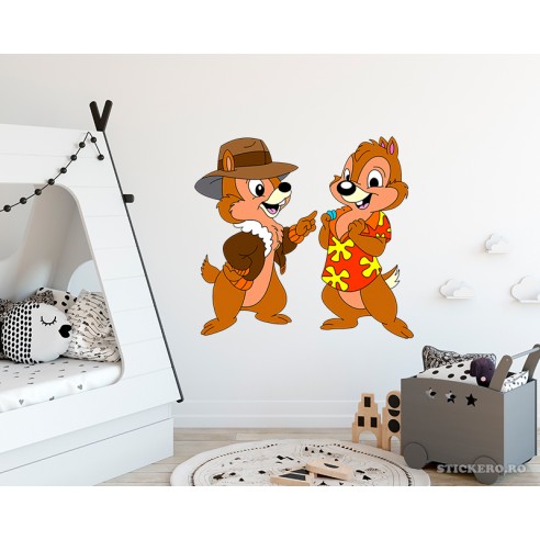 Sticker decorativ pentru copii- Veveritele Chip și Dale