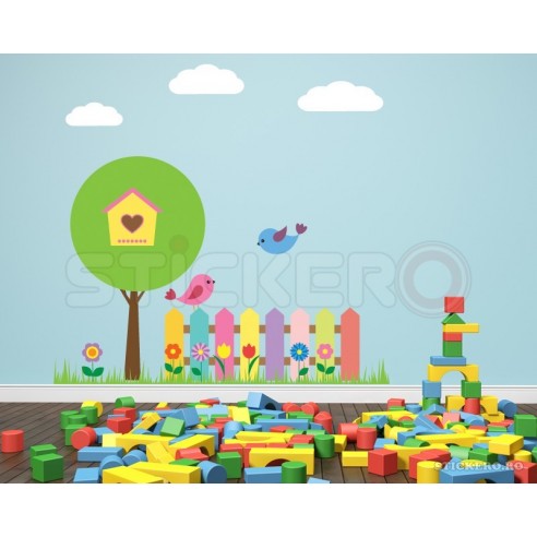 Copacelul din gradina - Sticker decorativ pentru copii
